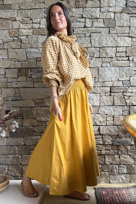Paloma Ripley Skirt Indian Yellow